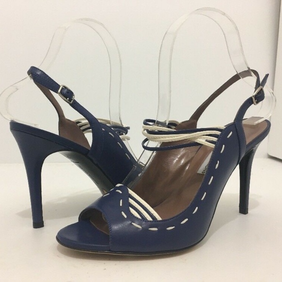 Tabitha Simmons Women's Navy Sandals Size 7.5 - Picture 3 of 5